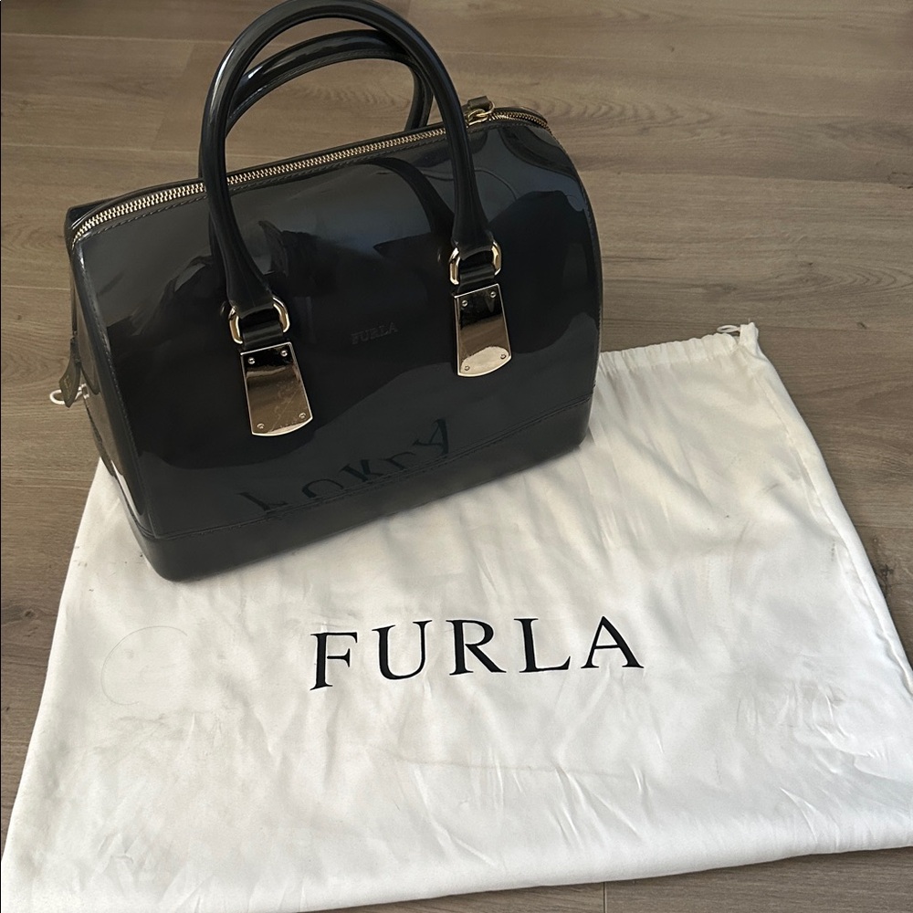 Furla Black Satchel Bag with Dust Bag